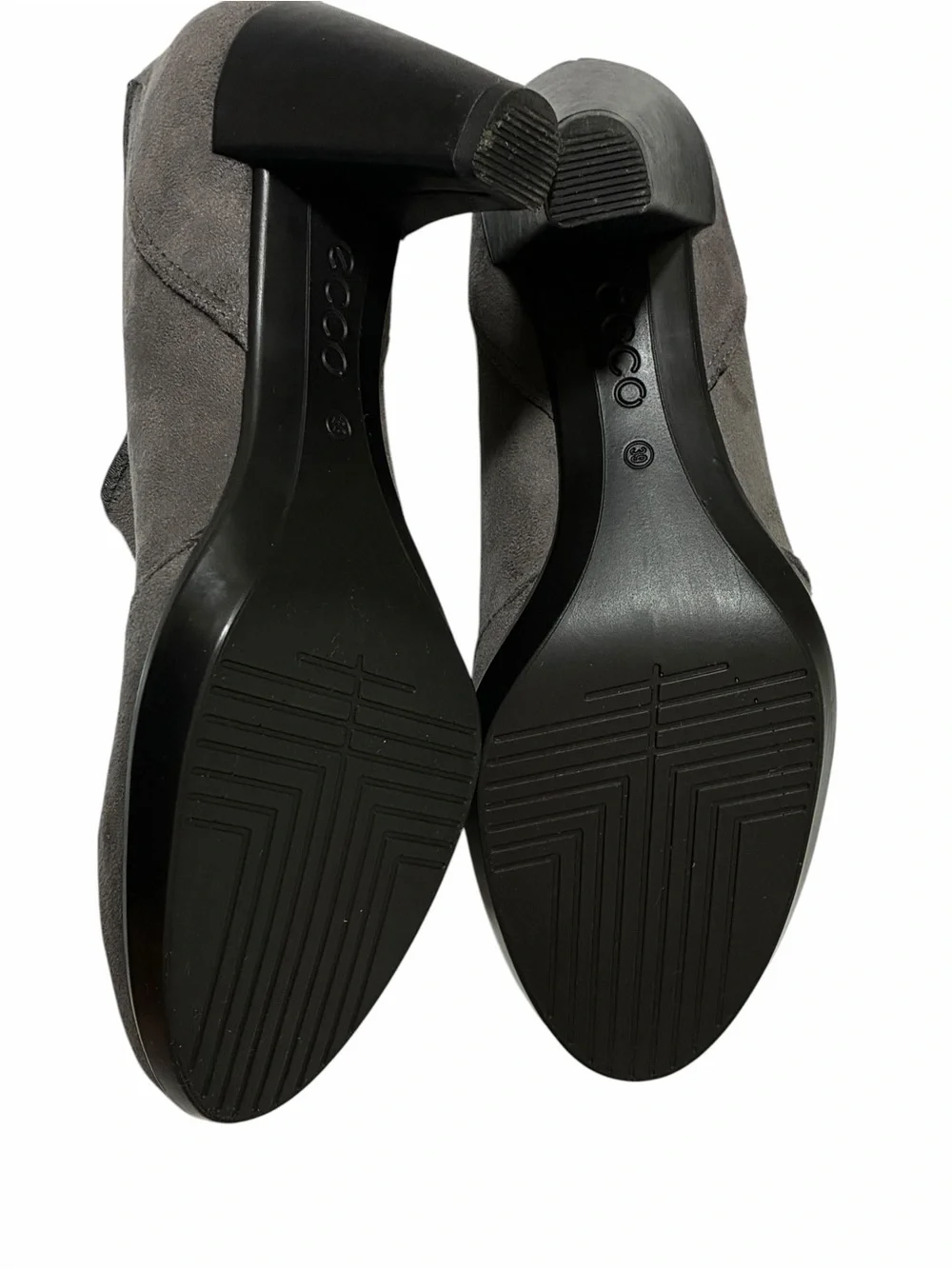 Ecco Shoes Suede Ankle Booties Gray US 8 Heeled Slip‎ On EU 39 Comfort Portugal